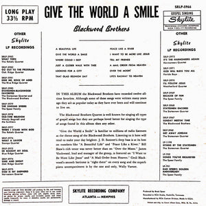 The Blackwood Brothers* : Give The World A Smile (LP, Album, Mono)