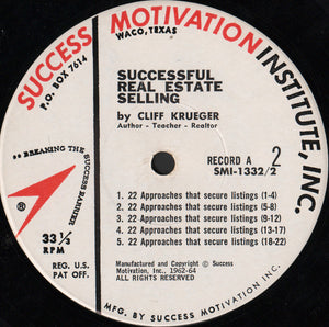 Cliff W. Krueger : Successful Real Estate Selling by Cliff W. Krueger (2xLP)