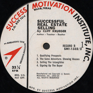 Cliff W. Krueger : Successful Real Estate Selling by Cliff W. Krueger (2xLP)