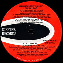 Load image into Gallery viewer, B.J. Thomas : Raindrops Keep Fallin' On My Head (LP, Album, RP, Uni)

