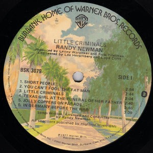 Randy Newman : Little Criminals (LP, Album, Los)