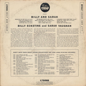 Billy Eckstine And Sarah Vaughan : Billy & Sarah (LP, Album, Comp, Mono)