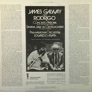 James Galway, Eduardo Mata, Philharmonia Orchestra : Plays Rodrigo Concierto Pastoral, Fantasia Para Un Gentilhombre (LP, Album)