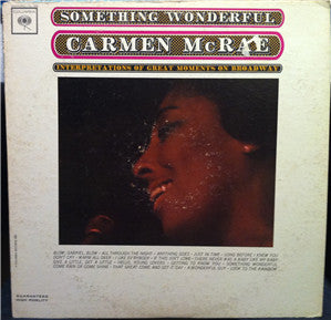 Carmen McRae : Something Wonderful (LP, Album, Mono)