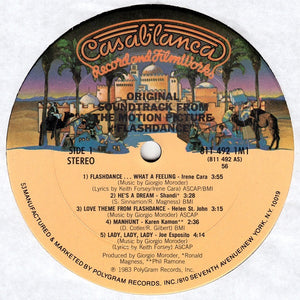 Various : Flashdance (Original Soundtrack From The Motion Picture) (LP, Album, Club, 56;)
