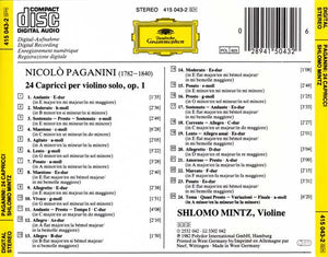 Shlomo Mintz - Paganini* : 24 Capricci (CD, RE)