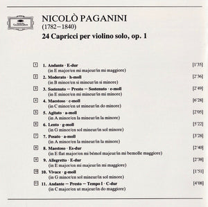 Shlomo Mintz - Paganini* : 24 Capricci (CD, RE)