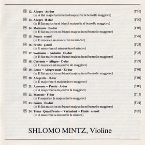 Shlomo Mintz - Paganini* : 24 Capricci (CD, RE)