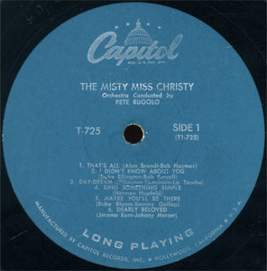 June Christy : The Misty Miss Christy (LP, Album, Mono, Scr)