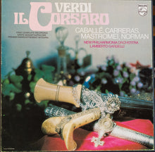 Load image into Gallery viewer, Verdi*  -  Caballé*, Carreras*, Mastromei*, Norman*, New Philharmonia Orchestra, Lamberto Gardelli : Il Corsaro (2xLP, Album + Box)
