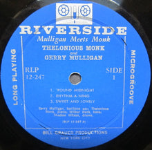 Load image into Gallery viewer, Thelonious Monk And Gerry Mulligan : Mulligan Meets Monk (LP, Album, Mono)
