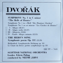 Load image into Gallery viewer, Dvořák* / Scottish National Orchestra* Conducted By Neeme Järvi : Symphony No. 1 &#39; The Bells Of Zlonice&#39; - The Hero&#39;s Song Symphonic Poem Op. 111 (CD, Album)
