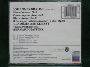 Brahms*, Vladimir Ashkenazy, Vienna Philharmonic*, Bernard Haitink : Piano Concerto No. 2 (CD)