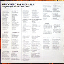Load image into Gallery viewer, Various : Texas-Mexican Border Music Vol. 6 - Cancioneros De Ayer Part 1 (1920-1930) (LP, Comp)

