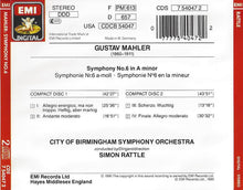 Charger l&#39;image dans la galerie, Gustav Mahler – City Of Birmingham Symphony Orchestra, Sir Simon Rattle : Symphonie No. 6 (2xCD, Album)
