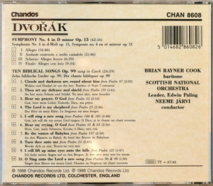 Dvořák* - Brian Rayner Cook, Scottish National Orchestra*, Neeme Järvi : Symphony No.4 In D Minor Op. 13 / Biblical Songs Song Cycle For Baritone & Orchestra Op. 99 (CD)