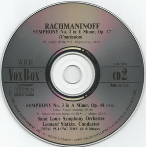 Rachmaninoff*, Saint Louis Symphony Orchestra, Leonard Slatkin : Rachmaninoff: The Three Symphonies (2xCD)