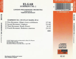 Elgar*, London Philharmonic Orchestra, Vernon Handley : Symphony No. 2 In E Flat Major, Op.63 (CD, RE)