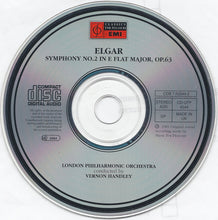 Charger l&#39;image dans la galerie, Elgar*, London Philharmonic Orchestra, Vernon Handley : Symphony No. 2 In E Flat Major, Op.63 (CD, RE)
