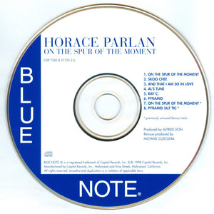 Horace Parlan : On The Spur Of The Moment (CD, Album, Ltd, RE)