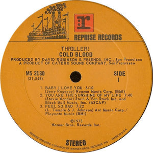 Cold Blood : Thriller! (LP, Album, Ter)
