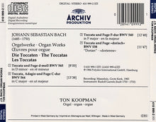 Charger l&#39;image dans la galerie, Johann Sebastian Bach - Ton Koopman : Orgelwerke - Organ Works - Œuvres Pour Orgue - Toccaten &amp; Fugen (CD, Album)
