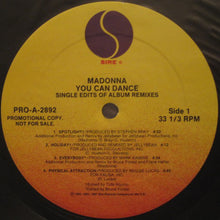 Laden Sie das Bild in den Galerie-Viewer, Madonna : You Can Dance (Single Edits Of Album Remixes) (LP, Comp, Promo)
