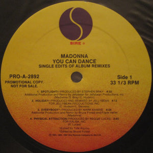 Madonna : You Can Dance (Single Edits Of Album Remixes) (LP, Comp, Promo)
