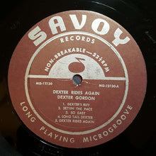 Laden Sie das Bild in den Galerie-Viewer, Dexter Gordon : Dexter Rides Again (LP, Comp, Mono, RP)
