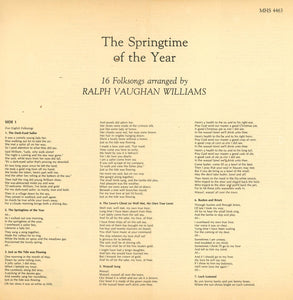 Ralph Vaughan Williams  /  London Madrigal Singers  /  Christopher Bishop : The Spring Time Of The Year: 16 Folk Songs Arranged By Ralph Vaughan Williams (LP, RE)