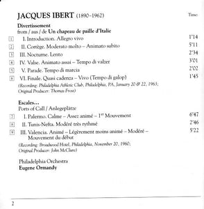 Ibert* / Fauré* / Roussel* - Philadelphia Orchestra*, Eugene Ormandy / New Philharmonia Orchestra, Andrew Davis : Divertissement - Escales / Pavane - Pélleas Et Mélisande / Bacchus Et Ariane (CD, Comp, RM)