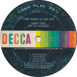 Sammy Kaye And His Orchestra : Come Dance To The Hits With Sammy Kaye And His Orchestra (LP, Album, Mono)