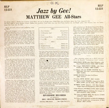 Laden Sie das Bild in den Galerie-Viewer, Matthew Gee All-Stars : Jazz By Gee  (LP, Album, Mono)
