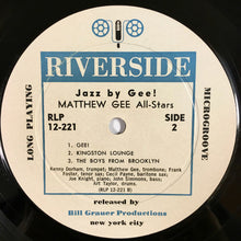 Laden Sie das Bild in den Galerie-Viewer, Matthew Gee All-Stars : Jazz By Gee  (LP, Album, Mono)
