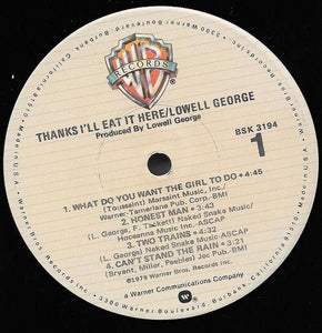 Lowell George : Thanks I'll Eat It Here (LP, Album, Jac)
