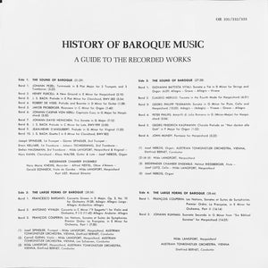 Biedermeier Chamber Ensemble*, Austrian Tonkünstler Orchestra, Vienna*, Kurt List* : History Of Baroque Music (3xLP, Comp + Box)