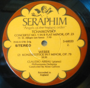 Claudio Arrau, Philharmonia Orchestra, Alceo Galliera : Tchaikovsky: Concerto No. 1 In B Flat Minor, OP. 23; Weber: Konzertstuck In F Minor, OP. 79 (LP)