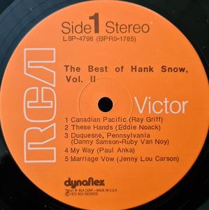 Hank Snow : The Best Of Hank Snow, Vol. II (LP, Comp)