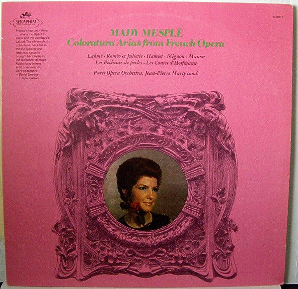 Mady Mesplé, Paris Opera Orchestra*, Jean-Pierre Marty : Coloratura Arias From French Opera (LP)