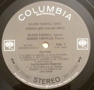 Eileen Farrell / Debussy* / Fauré* / Respighi* / Castelnuovo-Tedesco* / George Trovillo : Eileen Farrell Sings French And Italian Songs (LP)