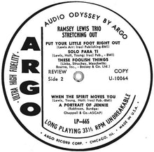 Laden Sie das Bild in den Galerie-Viewer, The Ramsey Lewis Trio : Stretching Out (LP, Album, Promo)
