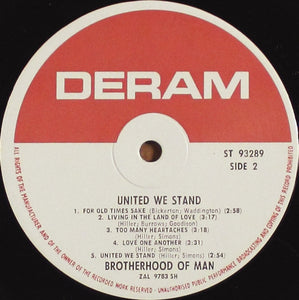 Brotherhood Of Man : United We Stand (LP, Album, Club)
