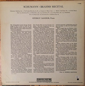Gyorgy Sandor* : Schumann-Brahms Recital (LP)