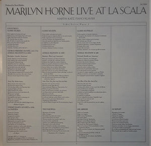 Marilyn Horne : Live At La Scala (LP)
