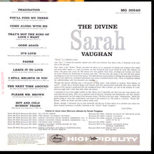 Charger l&#39;image dans la galerie, Sarah Vaughan : The Divine Sarah Vaughan (LP, Album, Mono)
