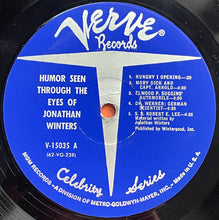 Laden Sie das Bild in den Galerie-Viewer, Jonathan Winters : Humor Seen Through The Eyes Of Jonathan Winters (LP, Album, Mono, Scr)
