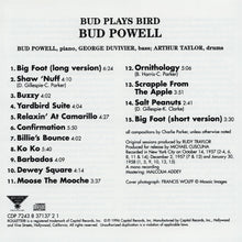 Laden Sie das Bild in den Galerie-Viewer, Bud Powell : Bud Plays Bird (CD, Album, Mono)
