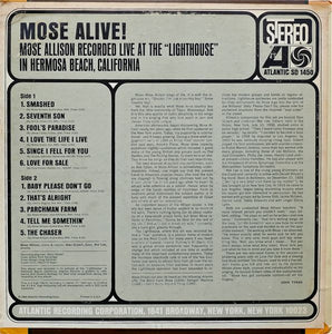 Mose Allison : Mose Alive! (LP, Album)