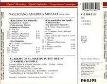 Load image into Gallery viewer, Mozart*, Academy Of St. Martin-in-the-Fields&#39; Chamber Ensemble* : Eine Kleine Nachtmusik / Ein Musikalischer Spass / Divertimento KV 136 (CD, Album)
