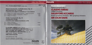 Tchaikovsky* - Claudio Arrau, Salvatore Accardo, Boston Symphony Orchestra • BBC Symphony Orchestra, Sir Colin Davis : Piano Concerto No.1 / Violin Concerto (CD, Comp, RM)